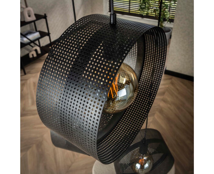 Hanglamp 3L ring geperforeerd - Charcoal