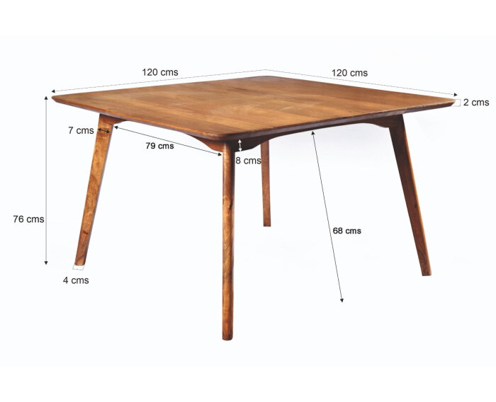 Eettafel Elias vierkant 120cm | Livingfurn