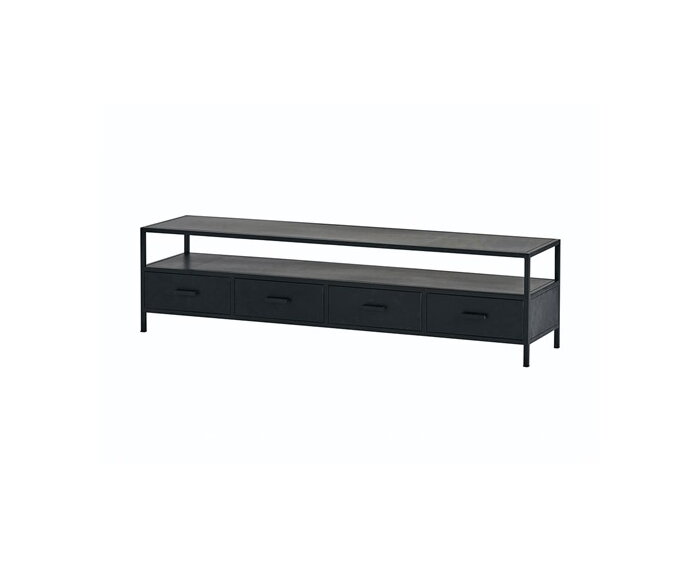 Tv meubel zwart staal 180cm | 3 lades