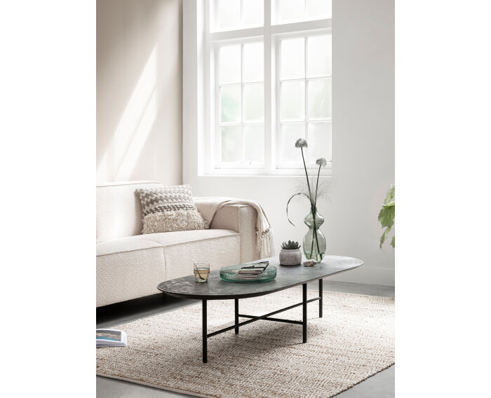 DTP Home Soho salontafel ovaal mortex - zwart - 160x60x35 cm