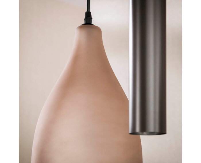 Hanglamp Cocoon Pendel 4+3L - Sienna bruin-frosted