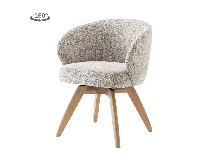 Tower Living Brescia Armstoel - fabric Puente 06 beige white (draaibaar)