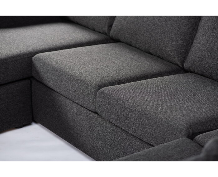 U-bank Westminster 6-zits Antraciet – Hoek Links/Rechts – Stof Dortmund 1115 – 285x285 cm