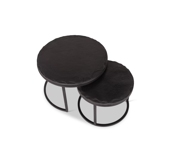 Salontafel set Ora | Zwart Kadappa Stone 60-45 cm