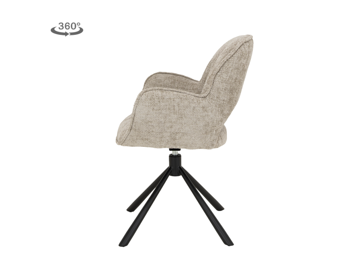 Tower Living Isola eetkamerstoel draaibaar &ndash; Stof haga beige