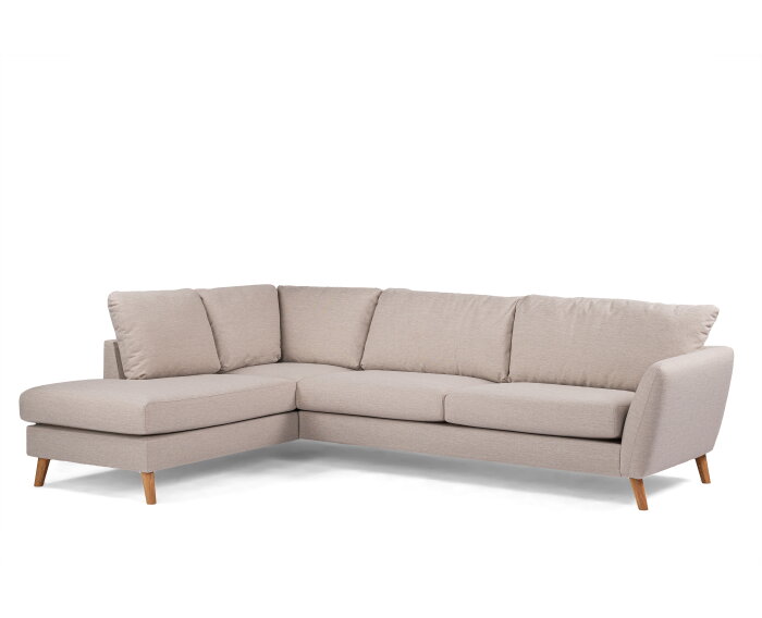 3 seater corner  left, fabric Inari 22, I460 beige, oak leg