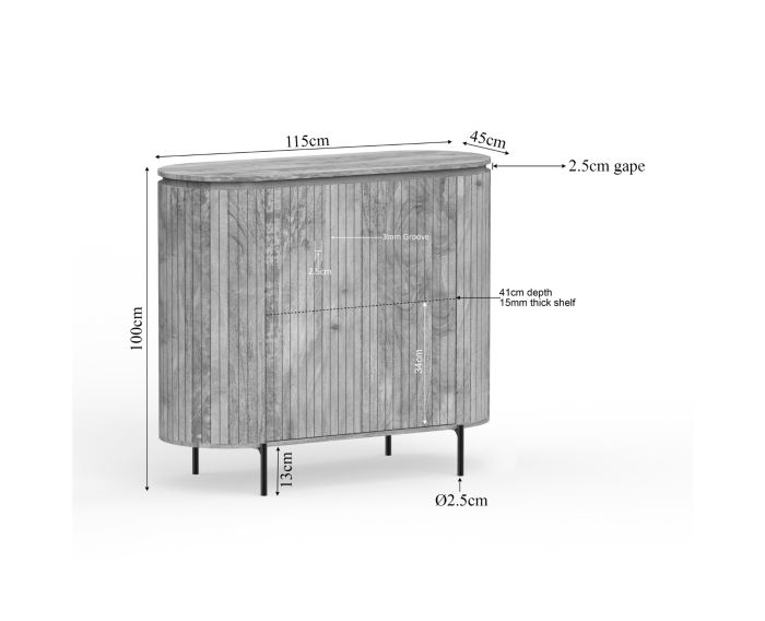 Kabinet kast Solana | 115 cm | Taupe