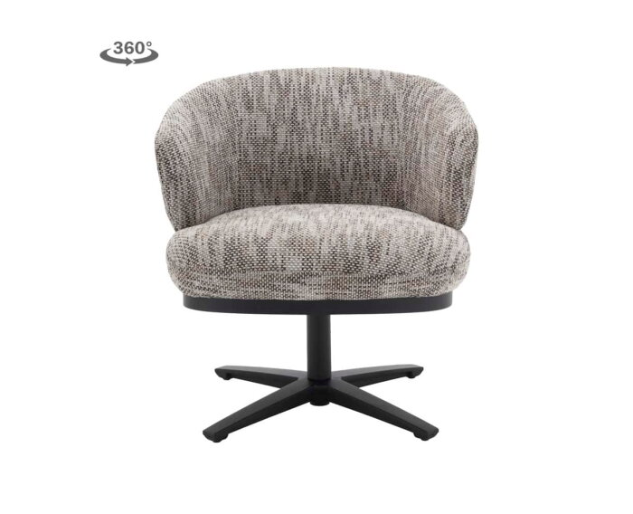 Eetkamerstoel Perca draaibaar Chenille - TED 8 white-grey