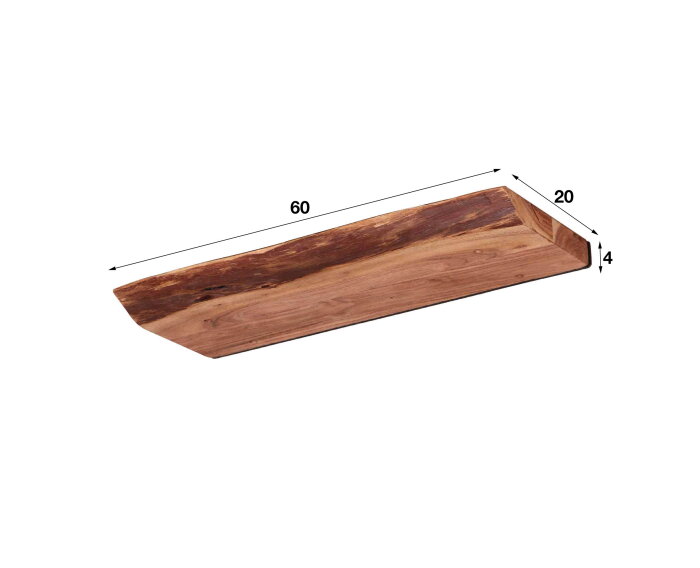 Wandplank Edge 60 cm Acacia - Naturel