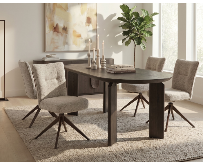 Tower Living Allure Eettafel ovaal eiken donkerbruin 220x100x76 cm - espresso bruin