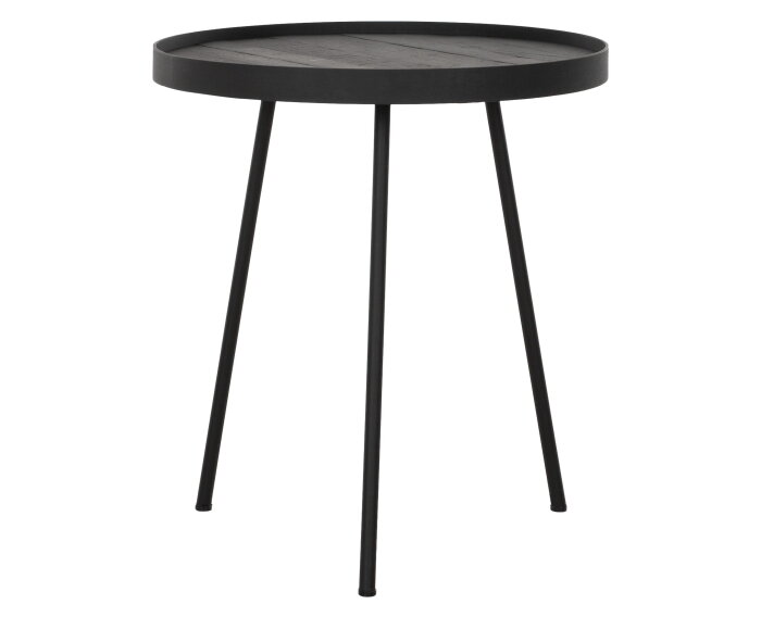 Coffee table Saturnus small BLACK,45x&Oslash;40 cm, recycled teakwood