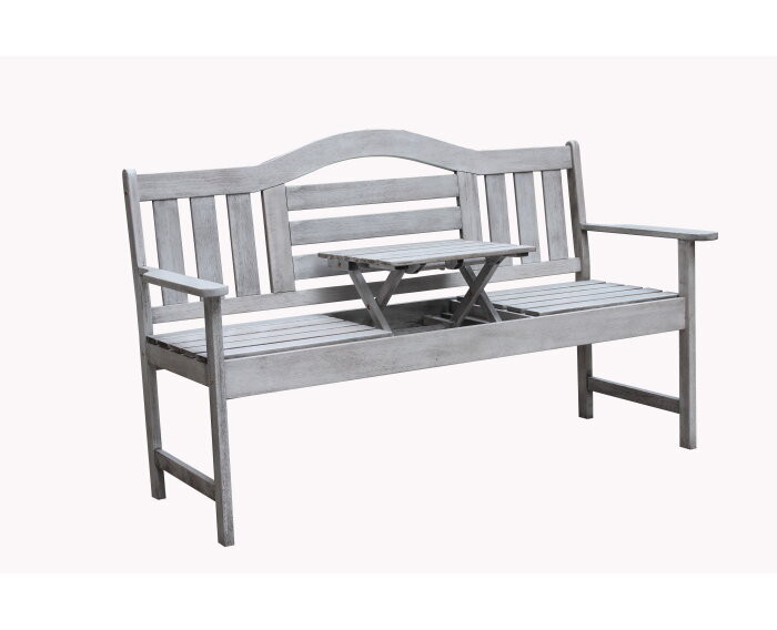 Tuinbank Nevada met verstelbaar tafeltje 150 cm - Grijs