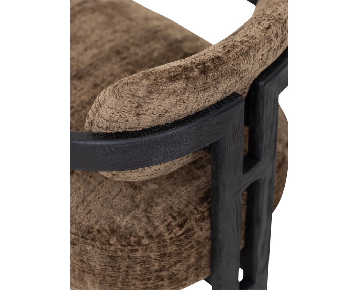 MUST Living fauteuil Kelly - Luxor Hazelnut - Zwart - 75x73x73 cm