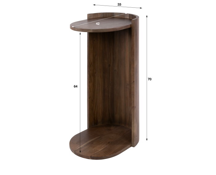 Overzettafel Carry - Massief acacia bruin