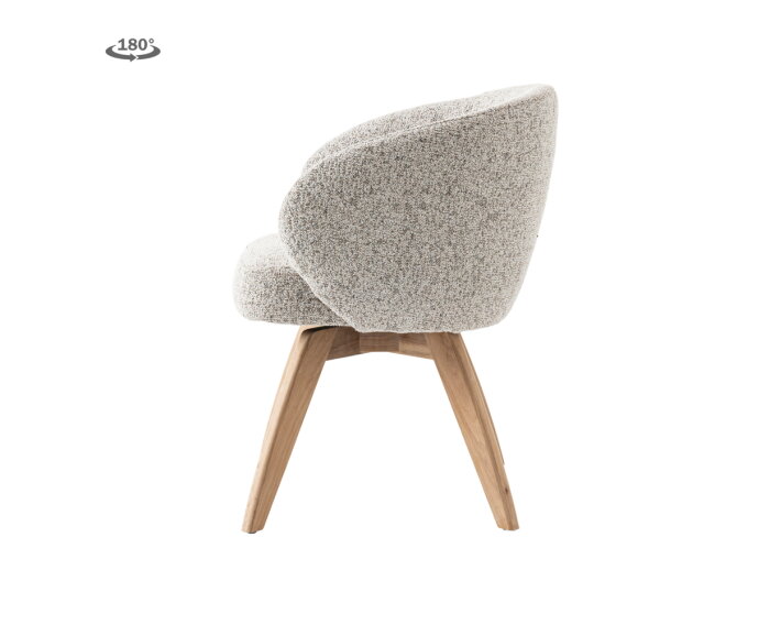 Brescia Armstoel - fabric Puente 06 beige white (draaibaar)