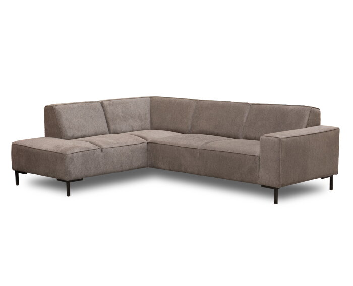 Hoekbank Riva Taupe - Glow 6 &ndash; Ottomane Links &ndash; 262x195 cm