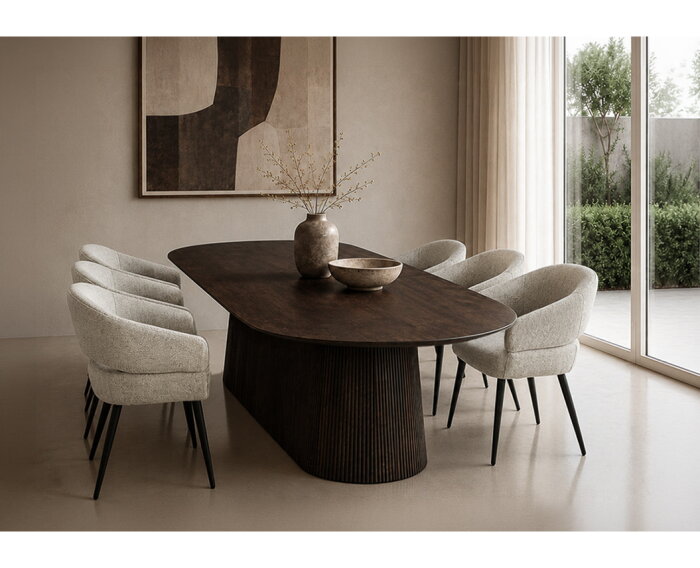 Eettafel Salvator ovaal 200 cm - Walnut | Livingfurn