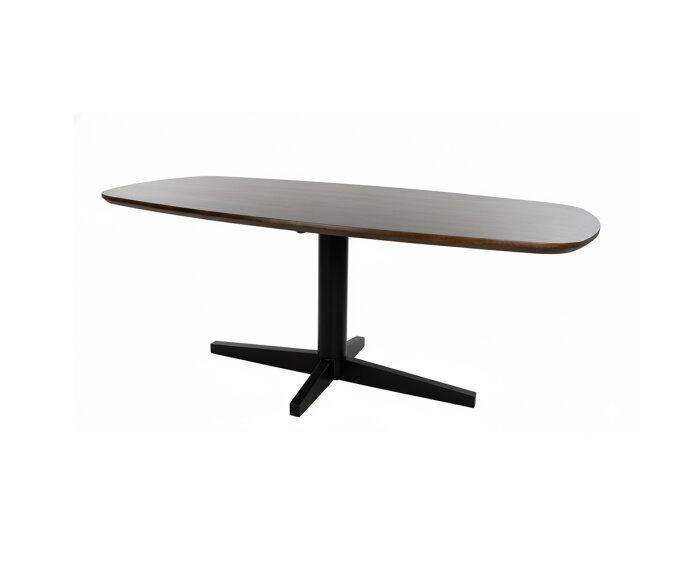 Eetkamertafel 160, deens ovaal, poot Black, Mango Brown Walnut - Libra Table Collection