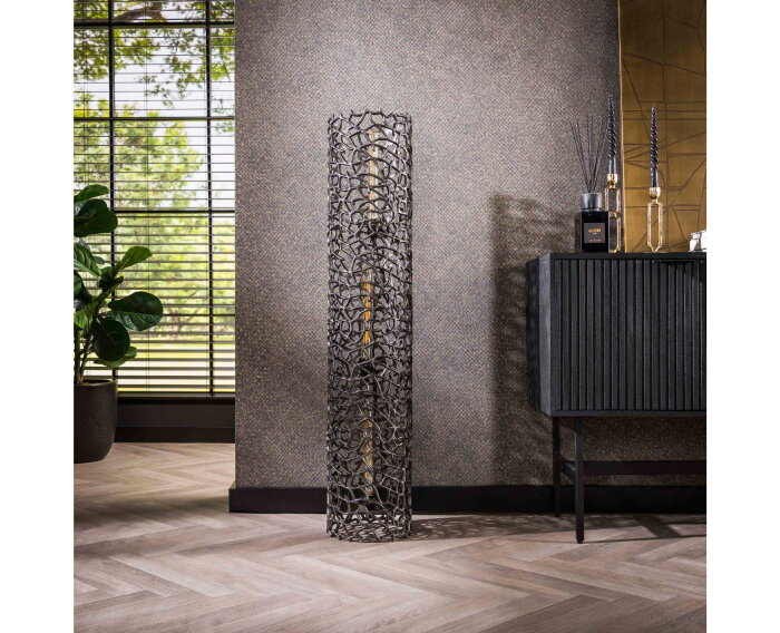 Vloerlamp  &Oslash;25 weaver cylinder XL - Zwart nikkel