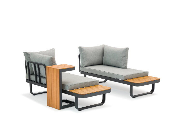 Samos alu.multifunct.loungeset taupe FSC 100%