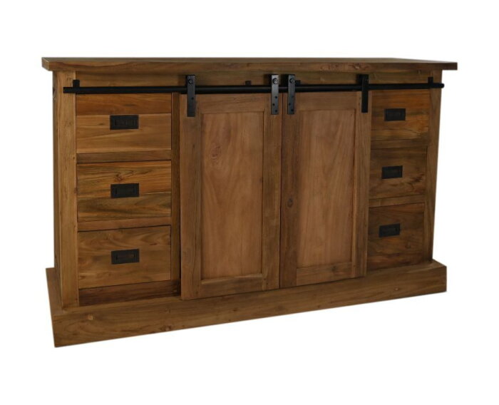 Dressoir Blackburn 2 deurs - 140x42x86 - Teak - Naturel