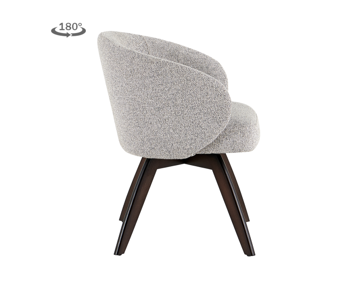 Brescia armchair swivel 180&deg; Espresso- Puente 09 light grey