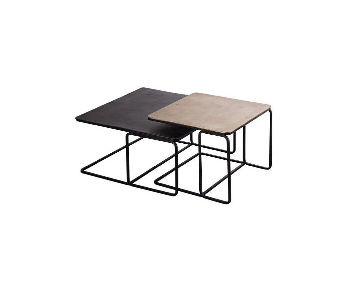 Ardmore salontafel, set van 2, Brass antique / Black antique