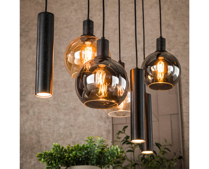 Hanglamp 4+3L Sfera tricolore - Artic zwart