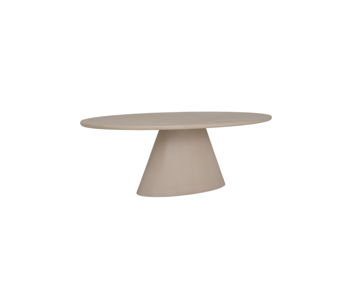 Eettafel Mello ovaal Beton 200x110 cm - Beige