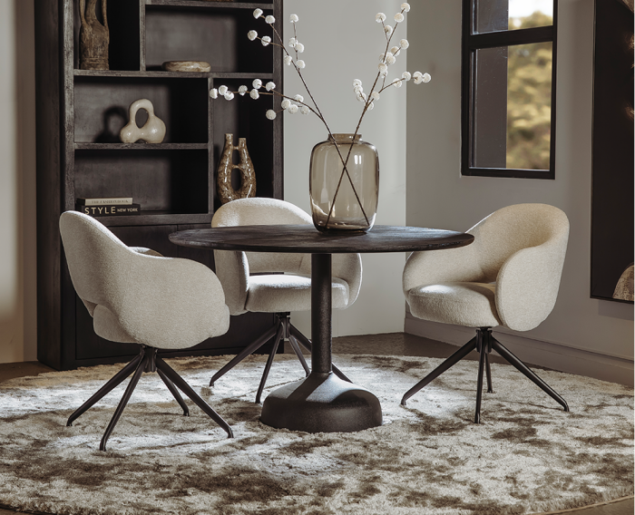 Elba Eetkamertafel zwart rond 120 cm