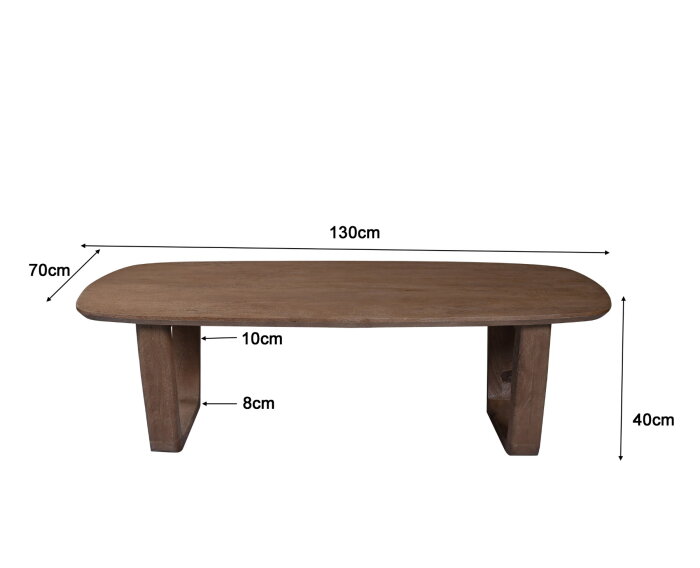 Salontafel Cortez mangohout 130x70 cm