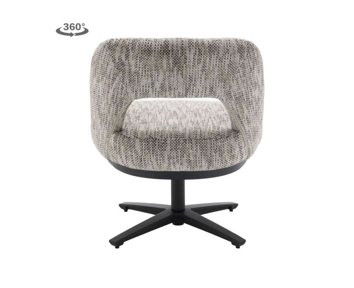 Eetkamerstoel Caldes draaibaar Chenille - TED 8 white-grey