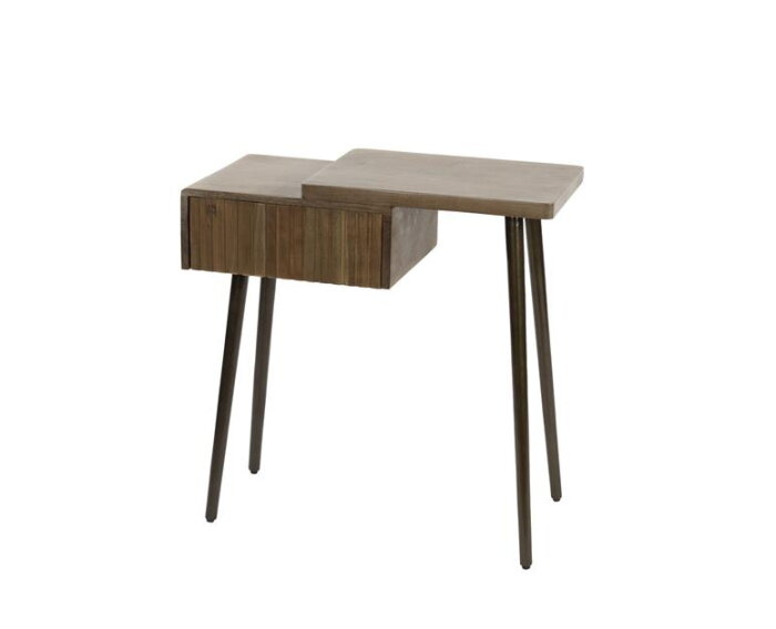 Nachtkastje rechts Carve - Massief acacia drift brown