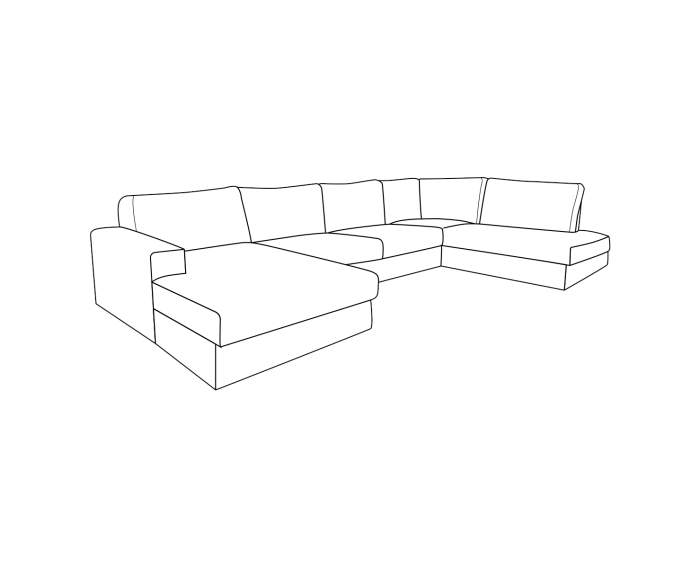 UNO U-opstelling chaise longue links - Modesto 492