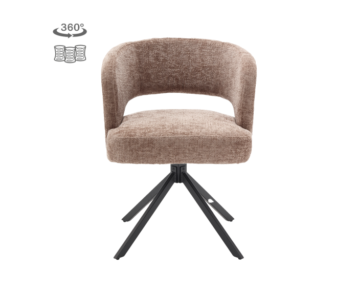 Tower Living Eetkamerstoel Mura draaibaar Chenille - Cappucino