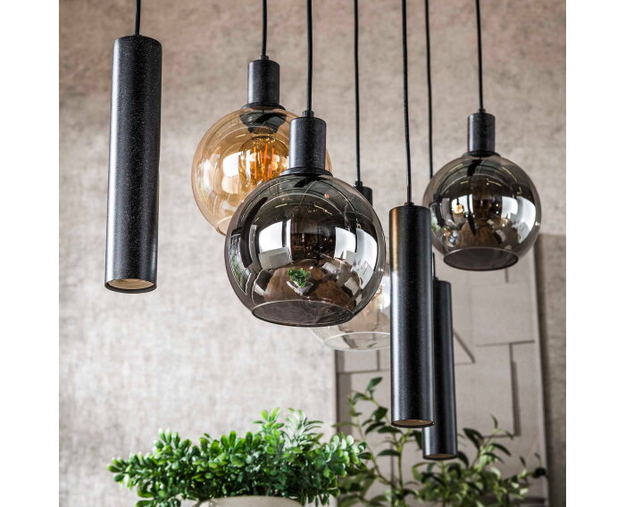 Hanglamp 4+3L Sfera tricolore - Artic zwart