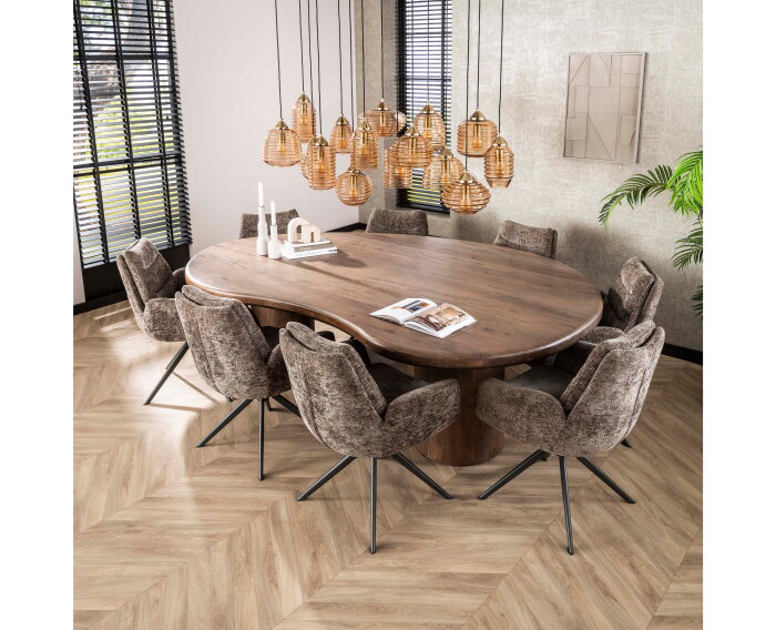 Eettafel Sculpture acacia organisch 244x165 cm - Drift browm