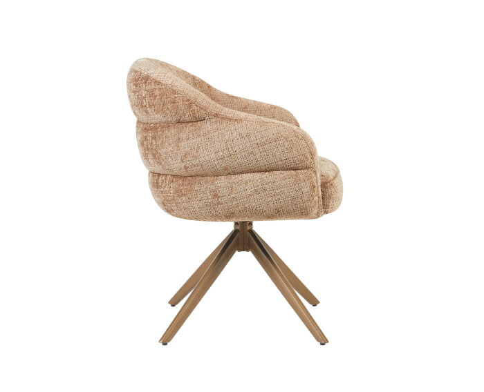 Eetkamerstoel Bella | Cinnamon | Poot Bronze | Met armleuning