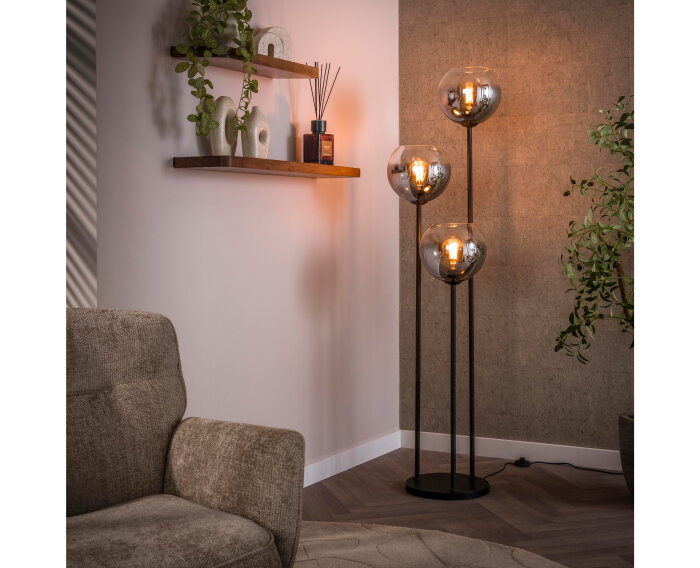 Vloerlamp Bubble Shaded 3L - Artic zwart