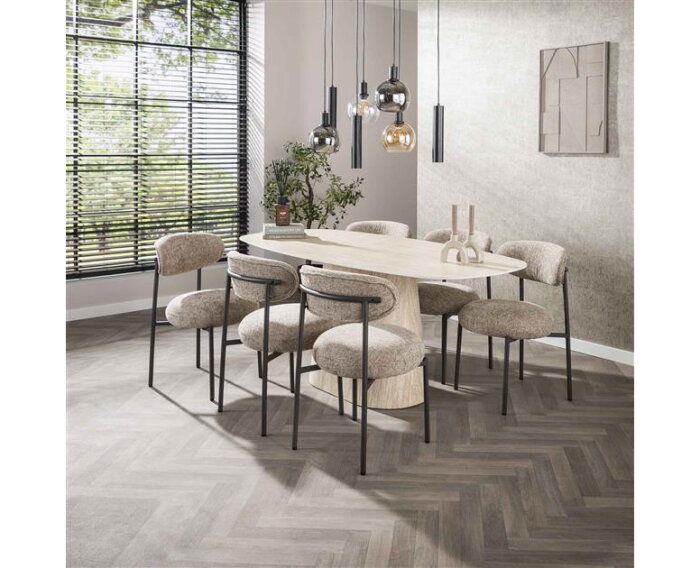 Eettafel 180 Centro - Ceramic Travertine