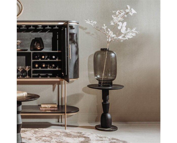 Bijzettafel Brunello GeoSculpt rond 50cm - zwart | Tower living