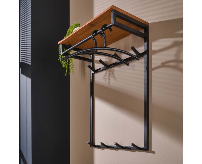 Kapstok custom hoog 2x4 haken - Massief acacia naturel