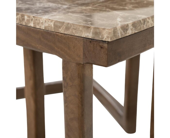 Bijzettafel set Nordin 34x34cm - bruin | Eleonora