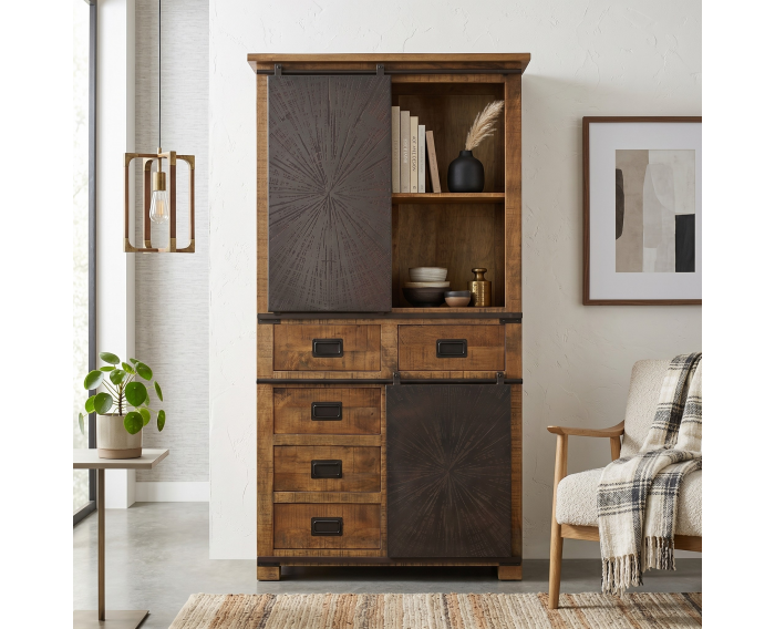 Kabinet kast Bradley mangohout - 100x42x190 cm