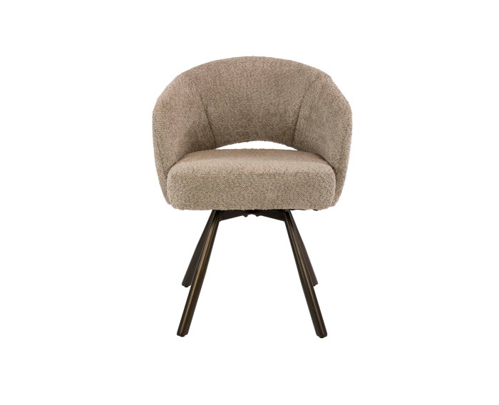 Armstoel Salon Cross draaibaar VPE2 - Boucl&eacute; zand-bruin