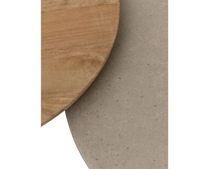 Nova salontafel teakhout + travertin top