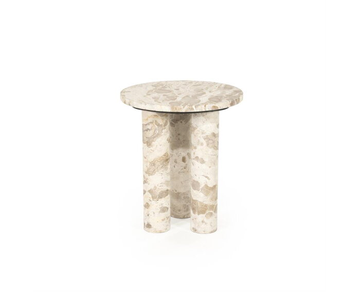 Side table Marmo 40x40cm - beige | BY-BOO