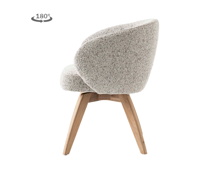 Tower Living Brescia Armstoel - fabric Puente 06 beige white (draaibaar)