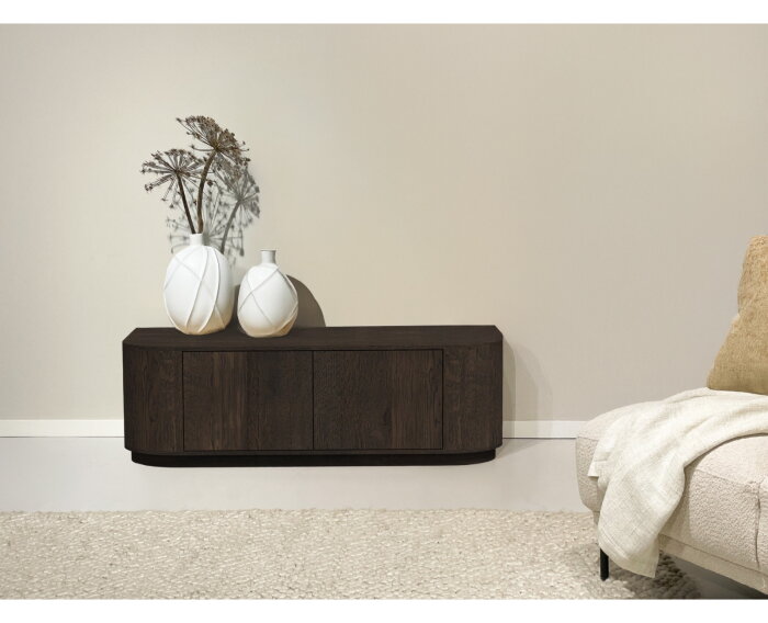 Tv meubel Novero eiken 140 cm - Espresso bruin