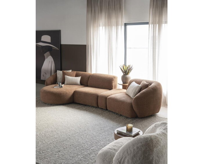 SEVN Marit modulaire hoekbank Yarra Nougat - 411x130 cm - Zelf samen te stellen